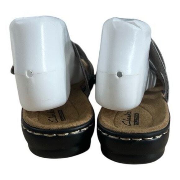 Clarks Women Leisa Cacti Sandal Size 8 W Bronze Slide Adjustable Shoe Strappy - Picture 7 of 13